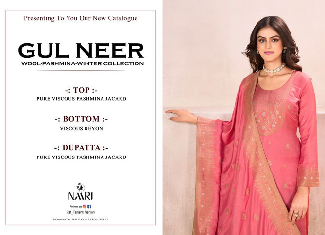 Gul Neer By Naari Viscose Pashmina Designer Salwar Kameez Wholesale Price In Surat